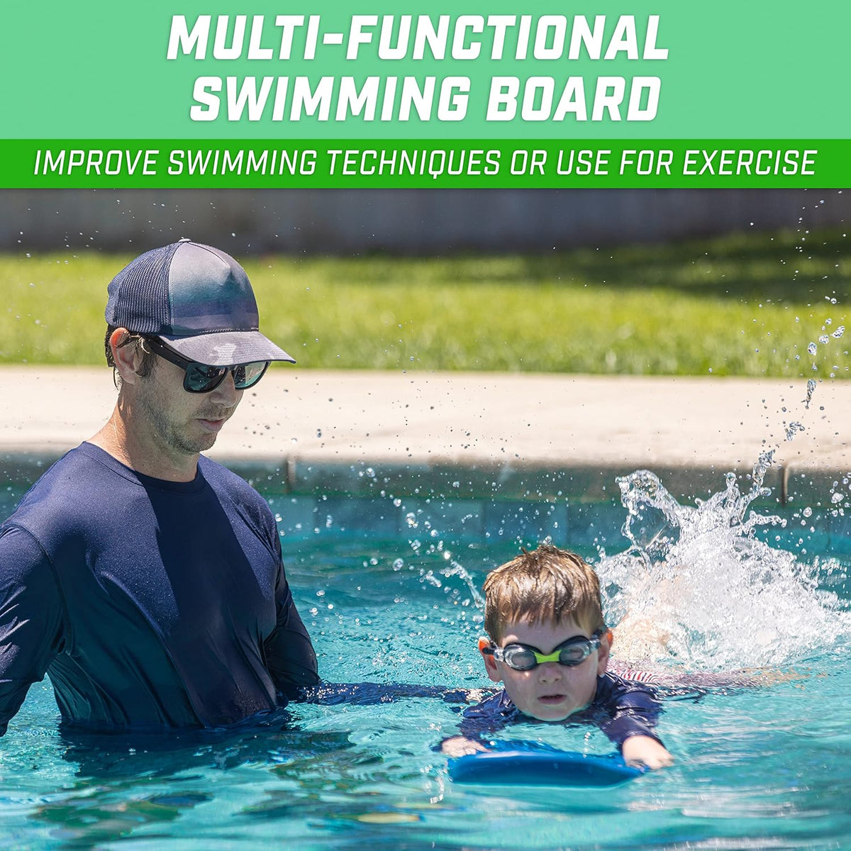 GoSports Swim Kickboard for Swimming Training - Choose Adult Size or Kids Size - X5 Pool Exercise Kickboard