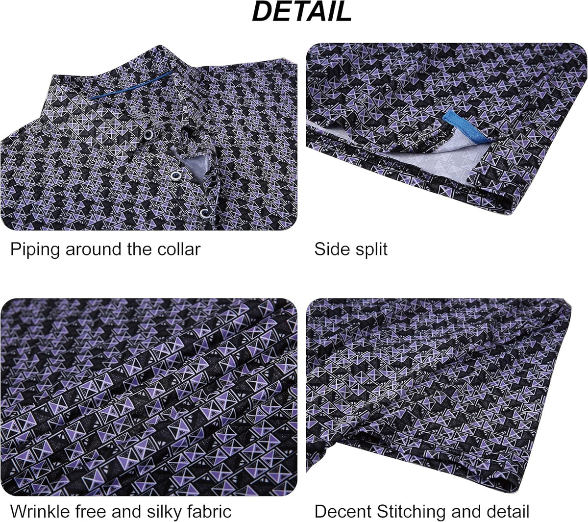 WARHORSEE Golf Polo Shirts for Men Short Sleeve Wrinkle Free 4 Way Stretch Moisture Wicking Performance Collared Tshirts