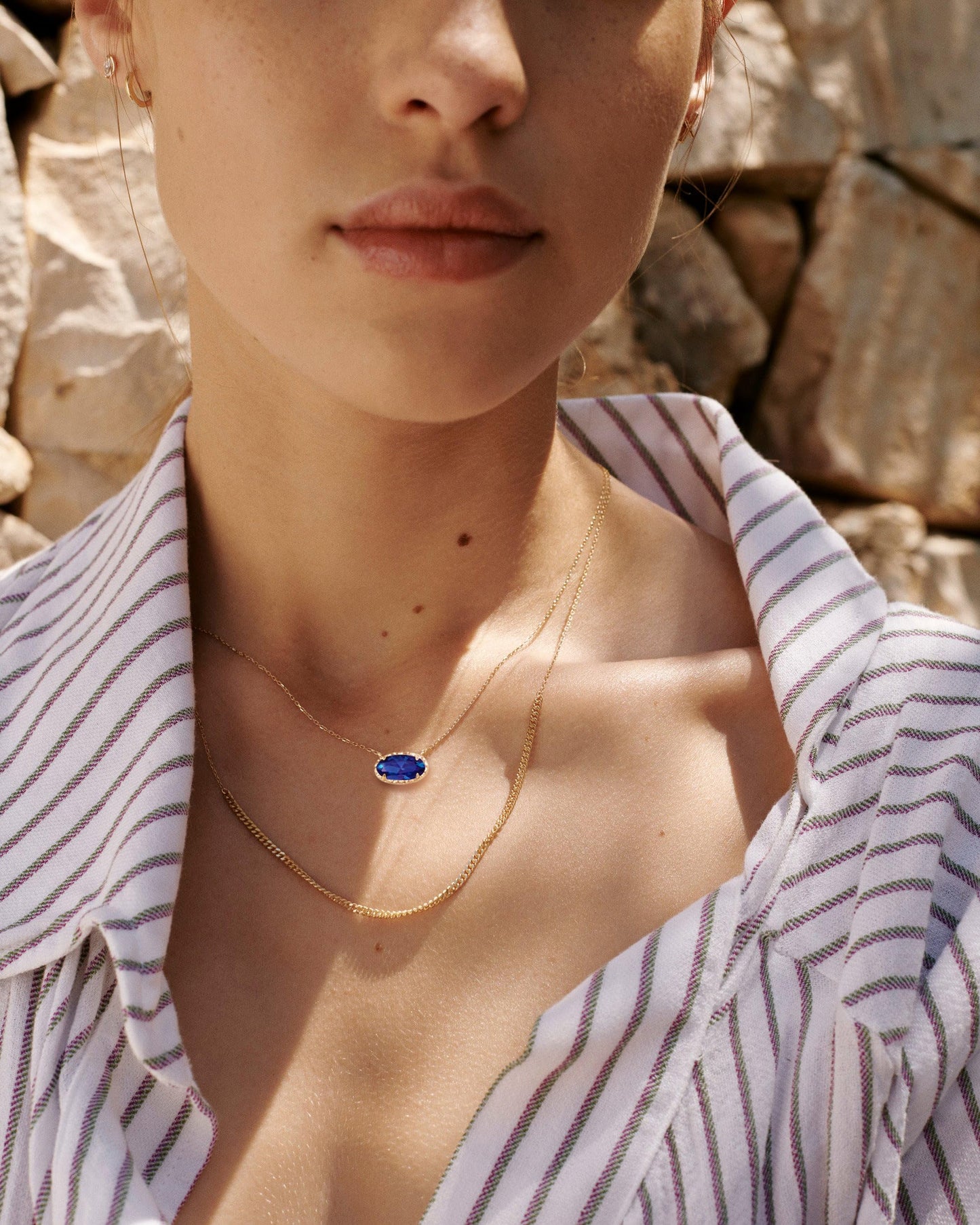 TLY Gold Necklace for Women 14k Gold Plated Dainty Gemstone Pendant Necklace Red Rose Quartz Black Emerald Green Blue Prom Choker Necklace Birthday Wedding Bridesmaid Necklace Mothers Day Jewelry gifts