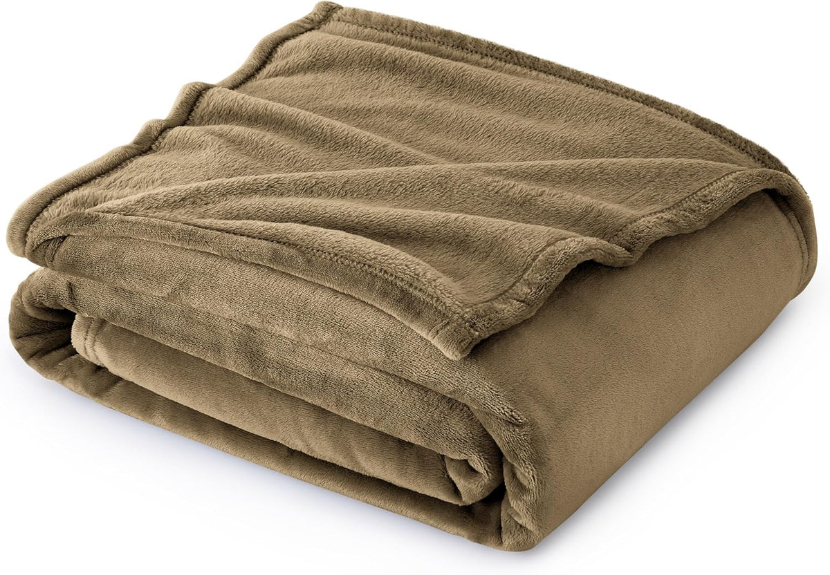 Bedsure Fleece Throw Blanket Camel - 300GSM Blankets for Couch, Sofa, Bed, Soft Lightweight Plush Cozy Throws for Toddlers, 50x60 inches