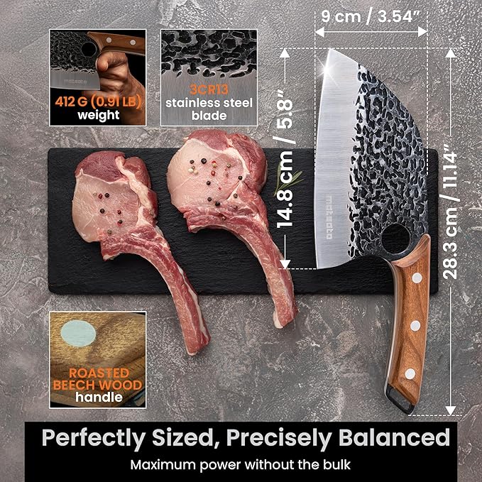Matsato Knife Set 3-Piece Kitchen Knives, Cooking Chef Knife Set, Cleaver, Kitchen And Chef Cutting and Chopping Knives Sets Juego De Cuchillos Para Cocina
