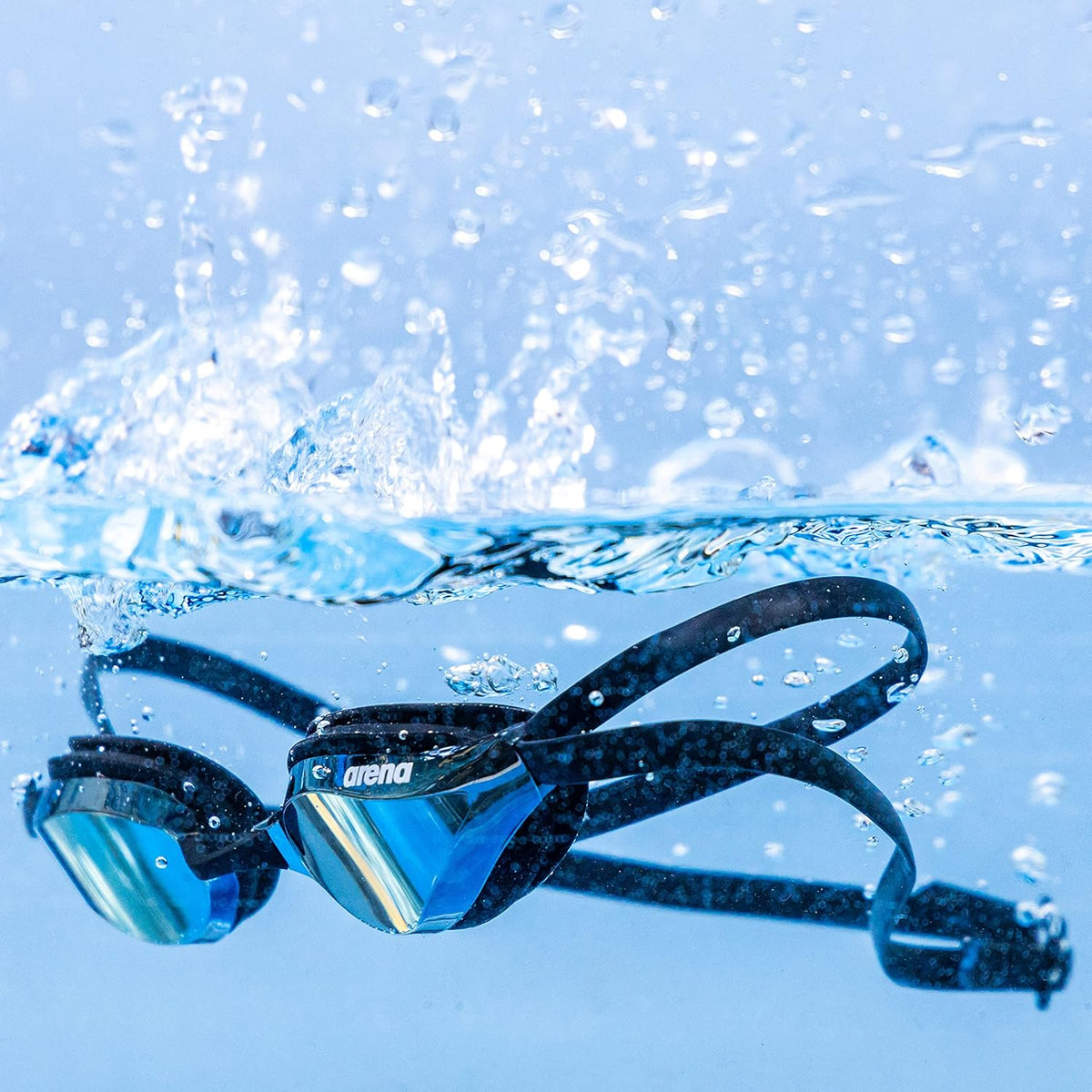 ARENA Unisex Python Racing Swim Goggles for Men and Women Anti-Fog No Leak Max Comfort Dual Strap, Mirror/Non-Mirror Lens