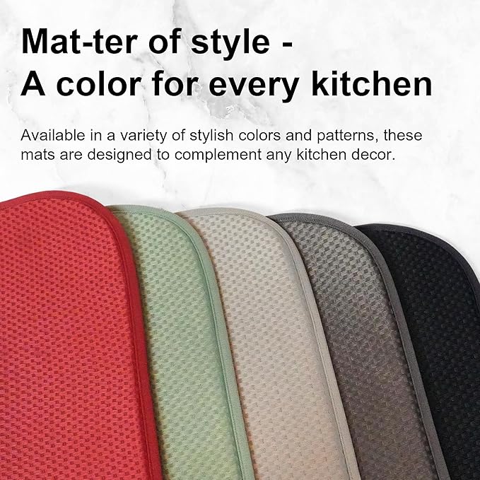 2-Pack Dark Gray Dish Drying Mats 20" x 15" – XL Kitchen Drying Mat for Countertop, Absorbent Microfiber Dish Rack Mat, Foldable Dish Pad for Dishes, Pans – Reusable Dish Drainer Mat