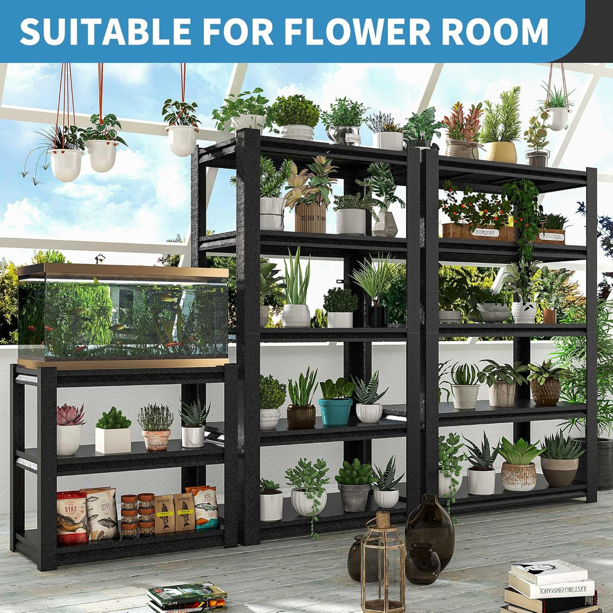 31.5" H Metal Storage Shelving, 1500LBS Heavy Duty Shelves Unit, Adjustable 3 Tier Storage Rack, Industrial Utility Shelf for Garage, Warehouse, Bedroom, Kitchen,18" D×34“W×31.5”H, Black