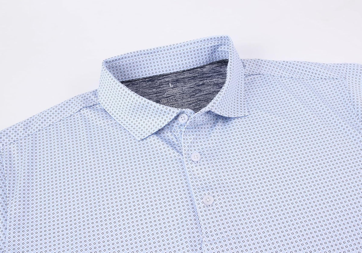 Alex Vando Mens Golf Shirt Moisture Wicking Classic Print Golf Shirts for Men