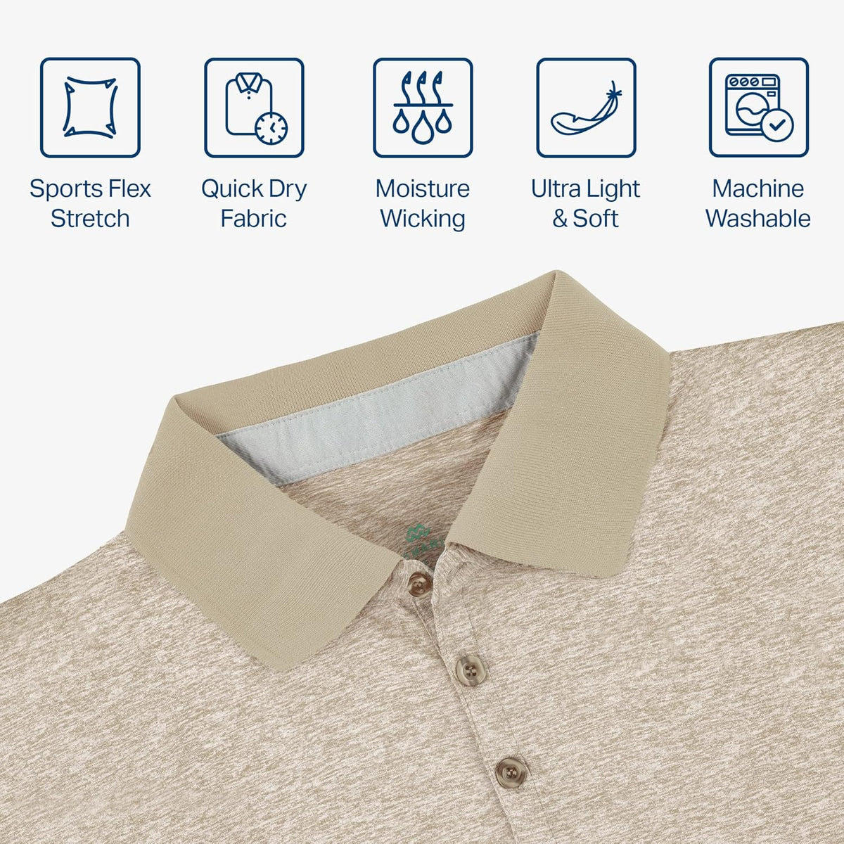 [3 Pack] Mio Marino Golf Polo Shirts for Men - Dry Fit - Ultra-Light Fabric