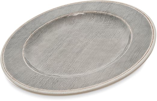 Carlisle FoodService Products Grove Reusable Plastic Plate Dinner Plate with Wide Rim for Home and Restaurant, Melamine, 11 Inches, Smoke, (Pack of 12)