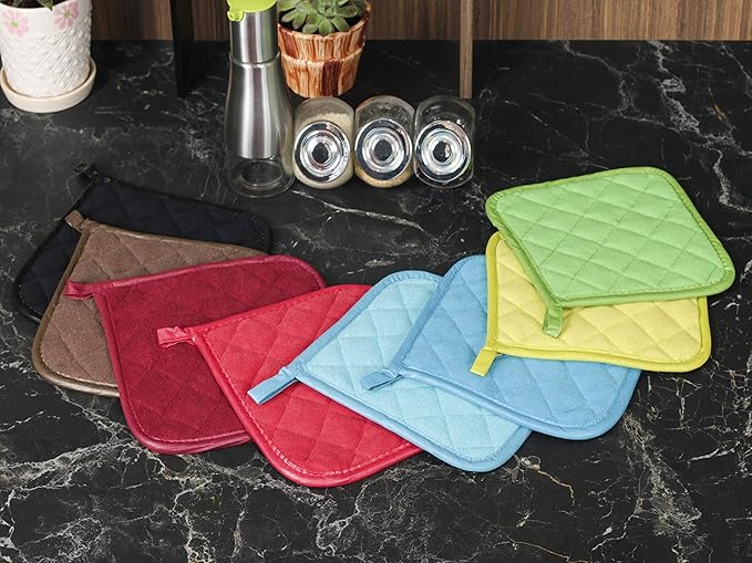 Pot Holders Cotton Made Machine Washable Heat Resistant Potholder, Pot Holder, Hot Pads, Trivet for Cooking and Baking (5, Brown)