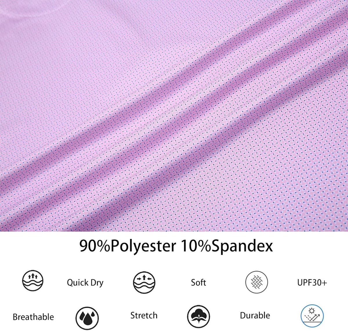 Alex Vando Mens Golf Shirt Moisture Wicking Classic Print Golf Shirts for Men