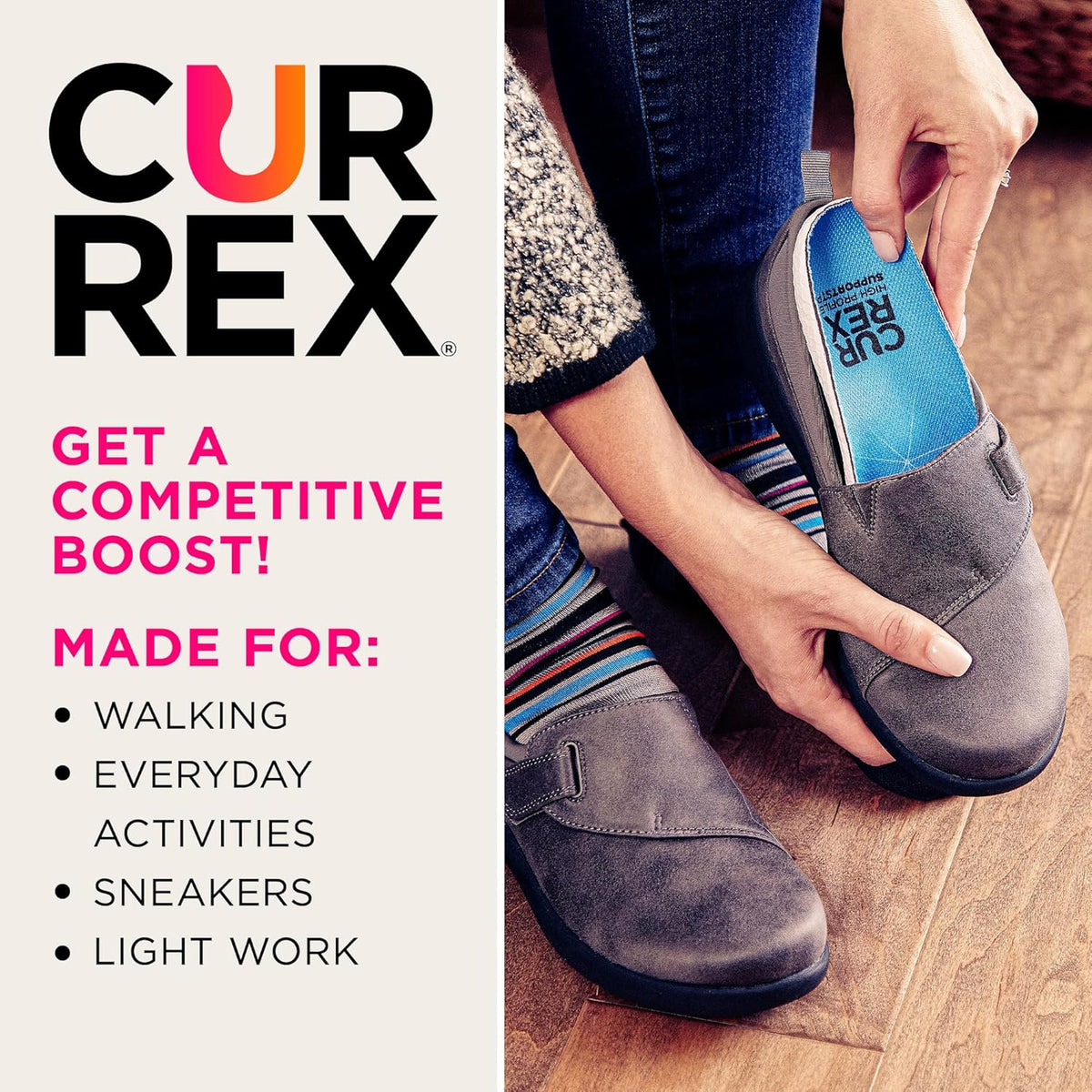 CURREX SupportSTP – Arch Support Insole w/Superior Cushioning & Airflow, Heavy Duty Shell for Less Fatigue – Comfort, Athletic, Casual and Work Shoe Inserts, Men & Women – Low Arch, XL