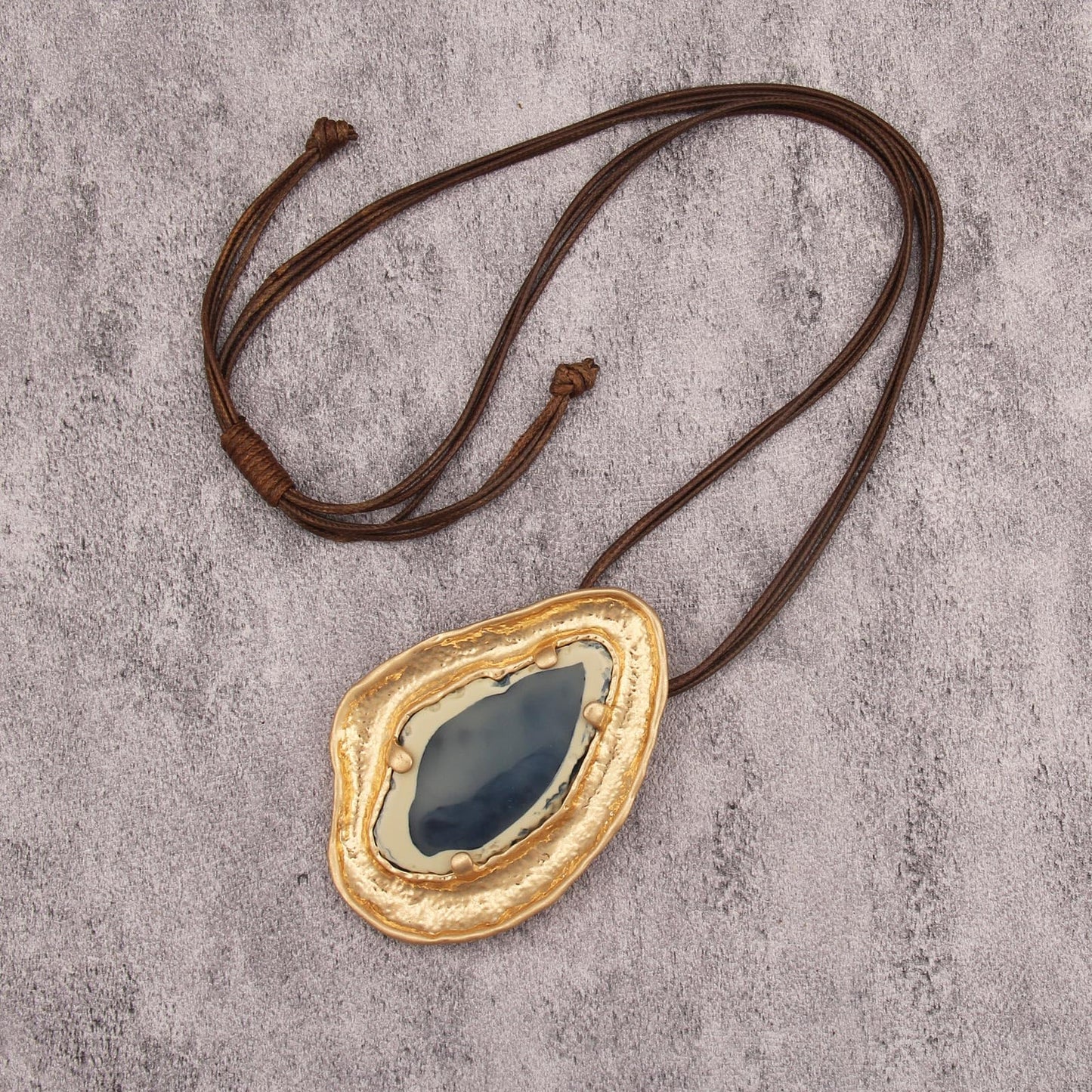 joymiao Vintage Necklace for Women Chunky Boho Statement Necklace with Large Gold Pendant Long Chain Funky Hippie Bohemian Jewelry