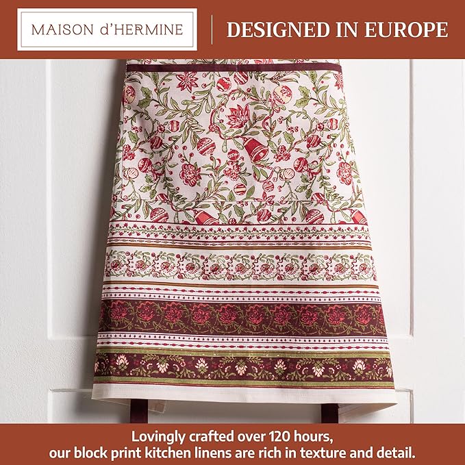 Maison d' Hermine 100% Cotton Apron for women with Pocket Kitchen Chef Apron for Men Cooking Mothers Day Gifts