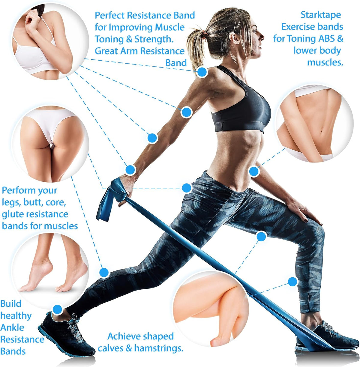 Resistance Bands Professional 8,16, 25, 50 Yards Bulk Rolls. Latex-Free Elastic Physical Therapy Band. No Scent, No Powder - Perfect for Home Exercise, Yoga, Pilates, Gym, Rehab, Workout