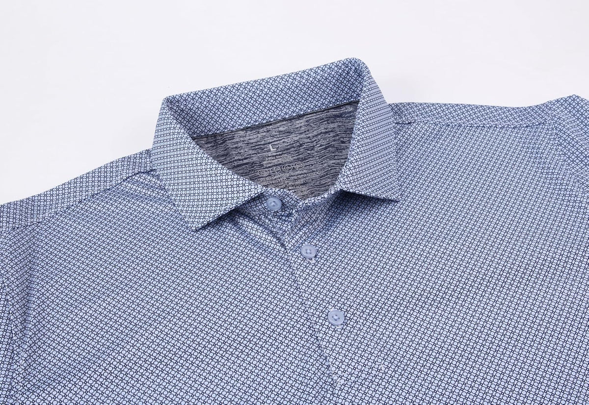 Alex Vando Mens Golf Shirt Moisture Wicking Classic Print Golf Shirts for Men