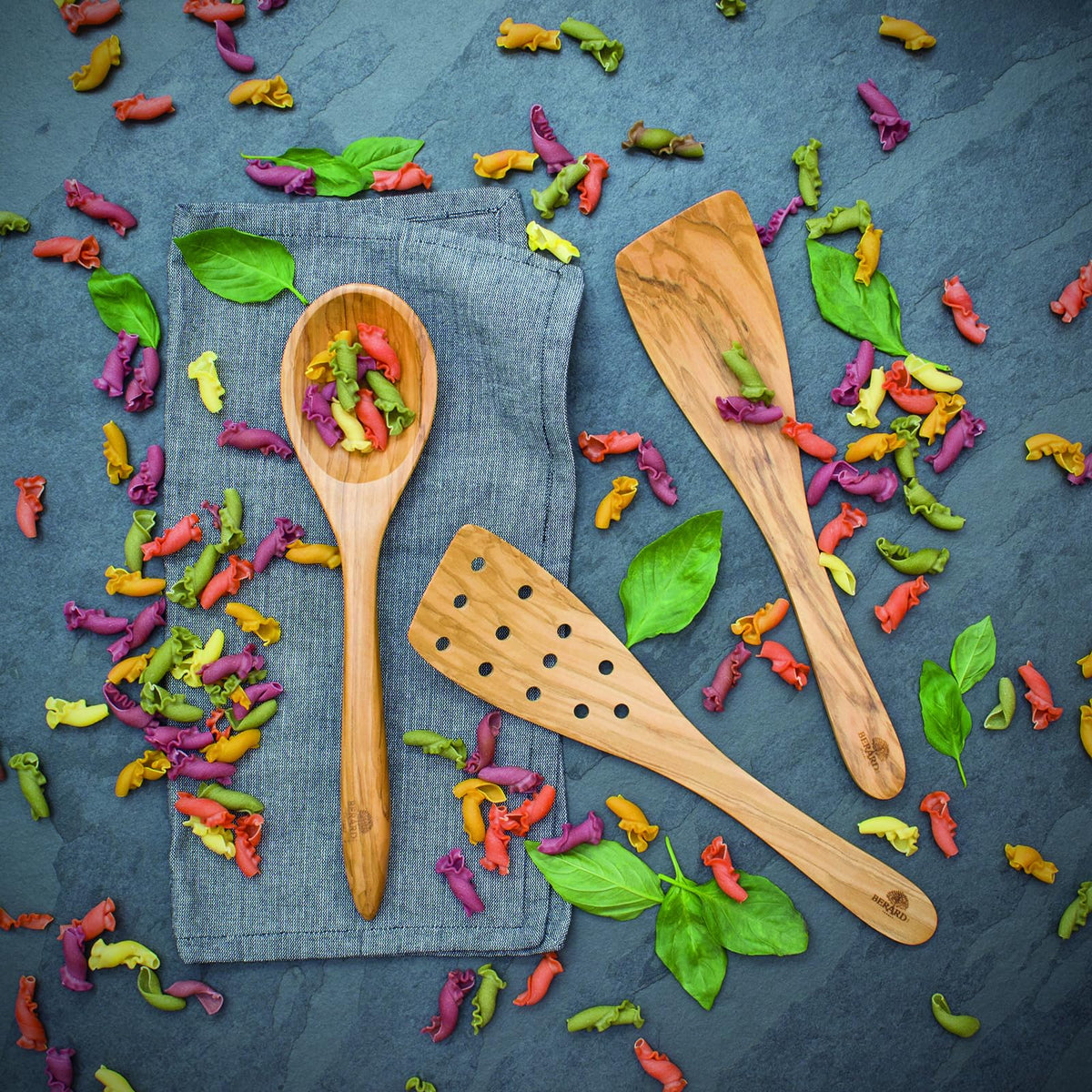 Berard 66475 French Olive-Wood Handcrafted Curved Spatula, Brown