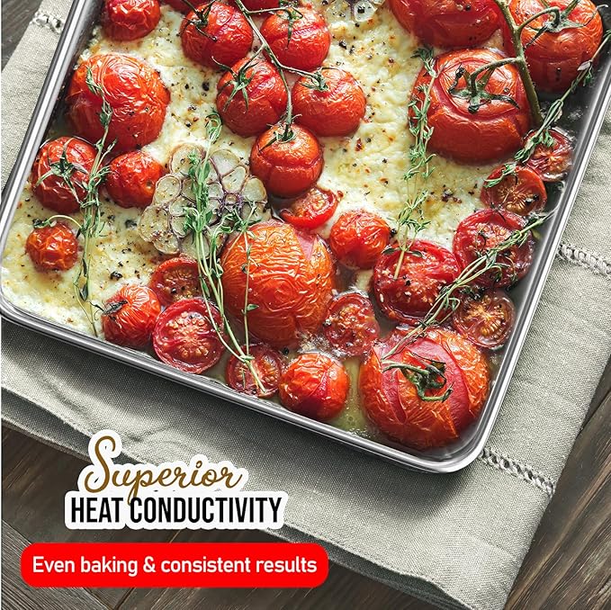 Eatex Aluminum Baking Sheet Set - 6 Pack Quarter Sheet Pans