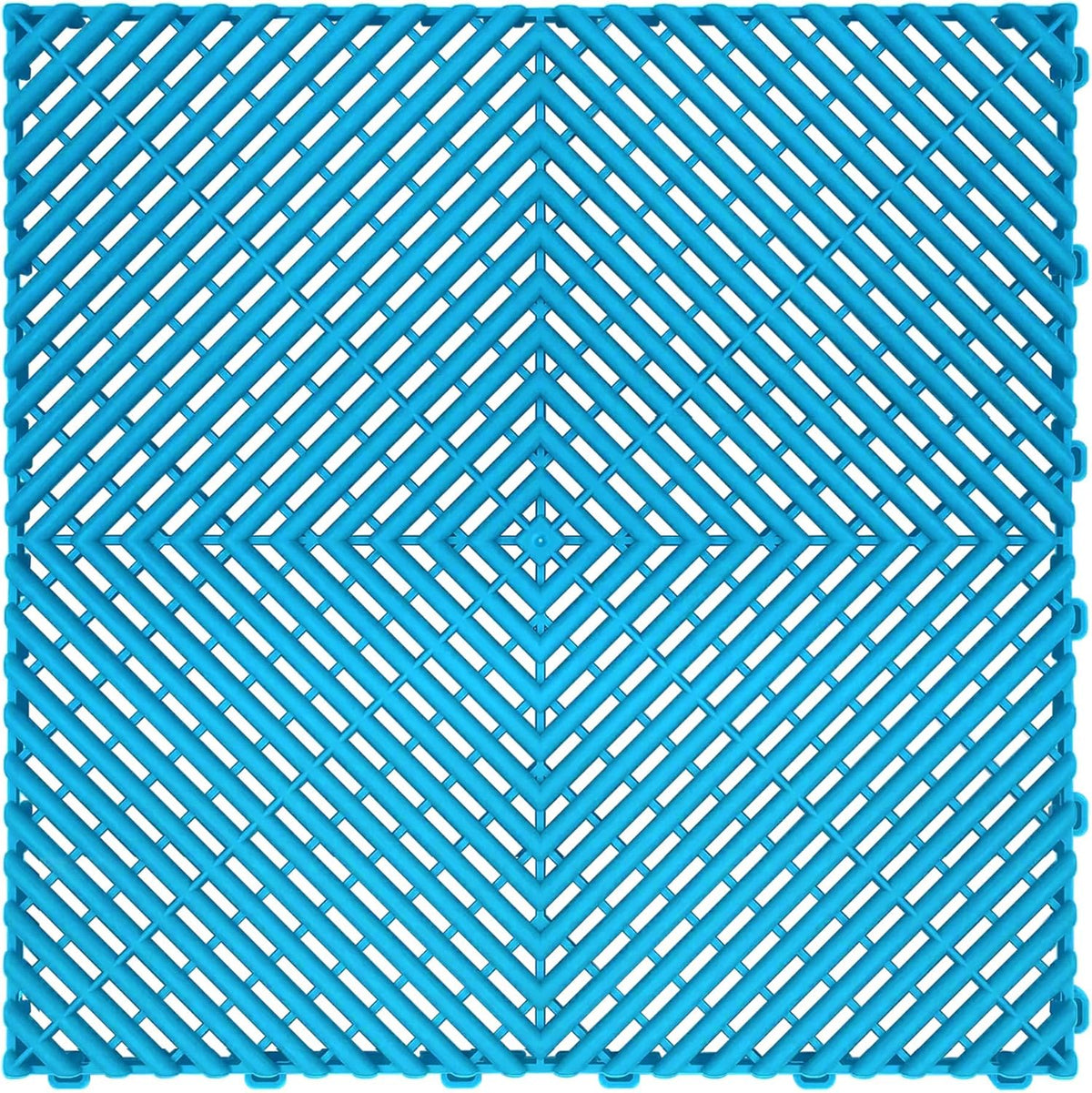 15.7"x15.7" Garage Flooring Tiles, Non-Slip Interlocking Plastic Garage Floor Mat, Garage Organization & Garage Storage, Vented Pattern(Tiffny Blue, 25PCS)
