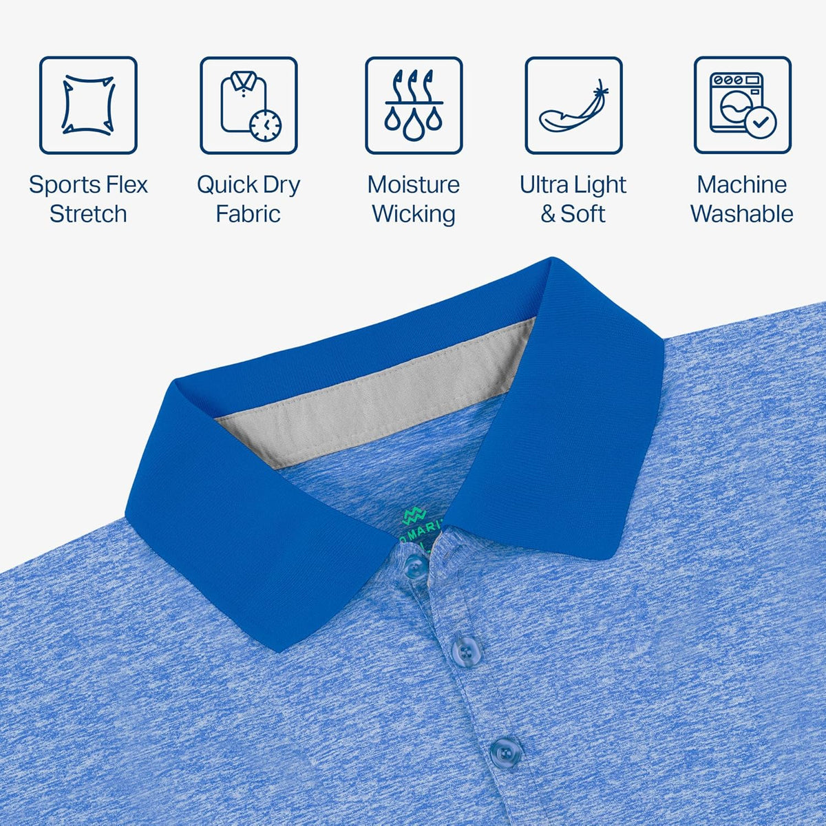 Mio Marino Golf Polo Shirts for Men - Dry Fit - Ultra-Thin Breathable Fabric