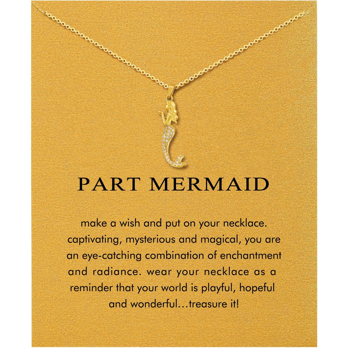 Baydurcan Gold Mermaid Necklace Best Friend Bestie Gifts for Women Mermaid Accessories (Mermaids)