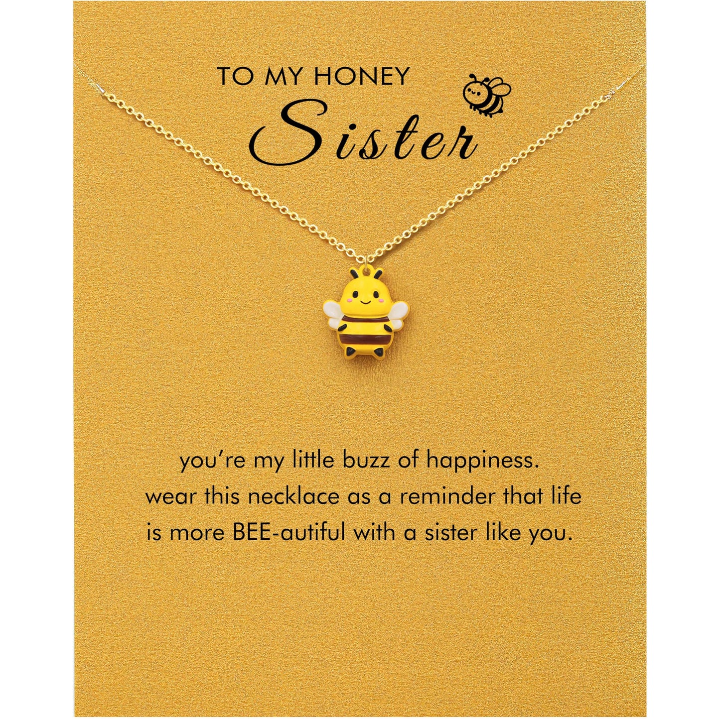 Baydurcan Bee Sister Necklace, Sisters Gifts from Sisters, Bumblebee Pendant Jewelry, Soul Sister Gift for Best Friend
