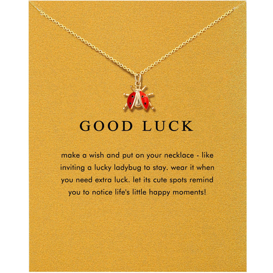OBSUN Ladybug Necklace Good Luck Gifts Red Ladybugs Gifts for Women Miraculous Ladybug Jewelry(Ladybugs)