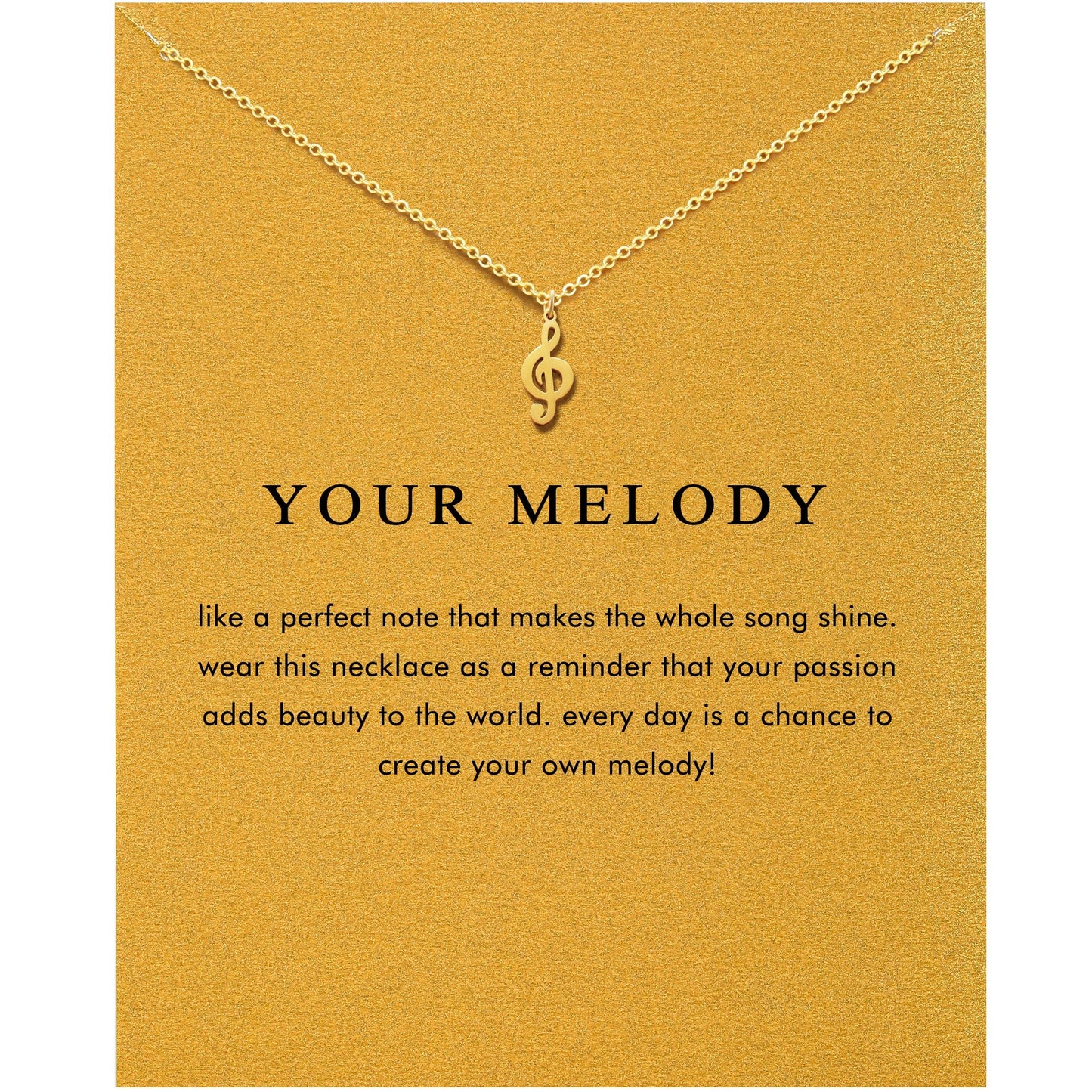 OBSUN Music Gifts for Women Music Note Necklace Gold Treble Clef Necklace Gifts for Music Lovers (Music Note)