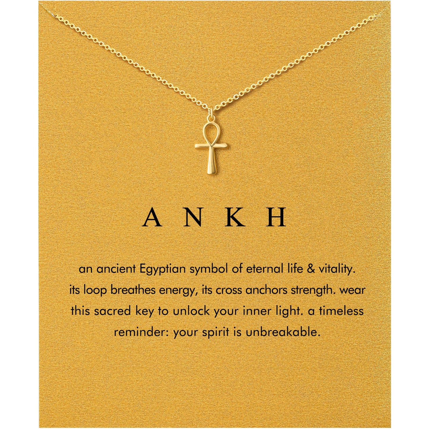 Baydurcan Gold Ankh Necklace Egyptian Jewelry for Women Spiritual Gifts for Women (Ankh Necklace)