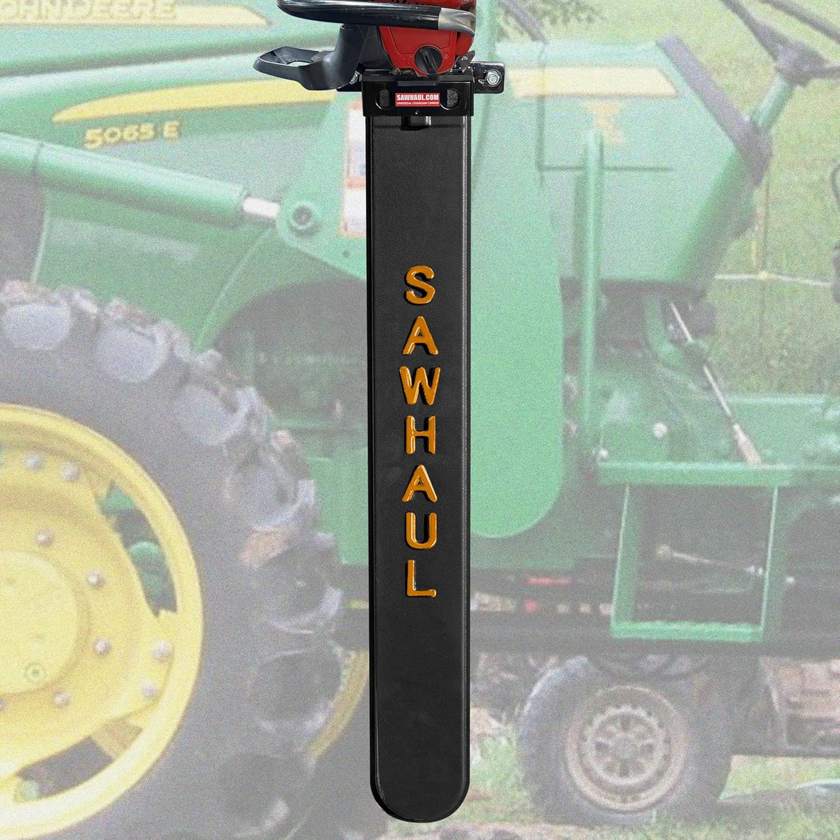 SawHaul Universal Tractor Chainsaw Holder - Made in Kansas USA - Fixed Mount Chainsaw Carrier (36" Orange) Compatible w/All Brands