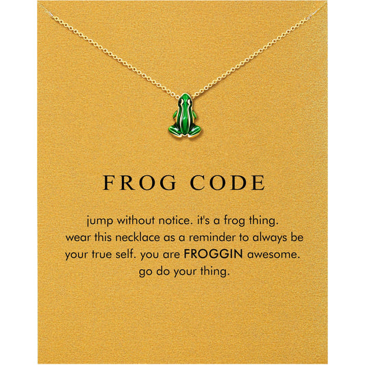 Baydurcan Frog Necklace for Women, Cute Green Animal Frog Pendant Jewelry, Frogs Themed Gift for Daughter Sister Mom Her