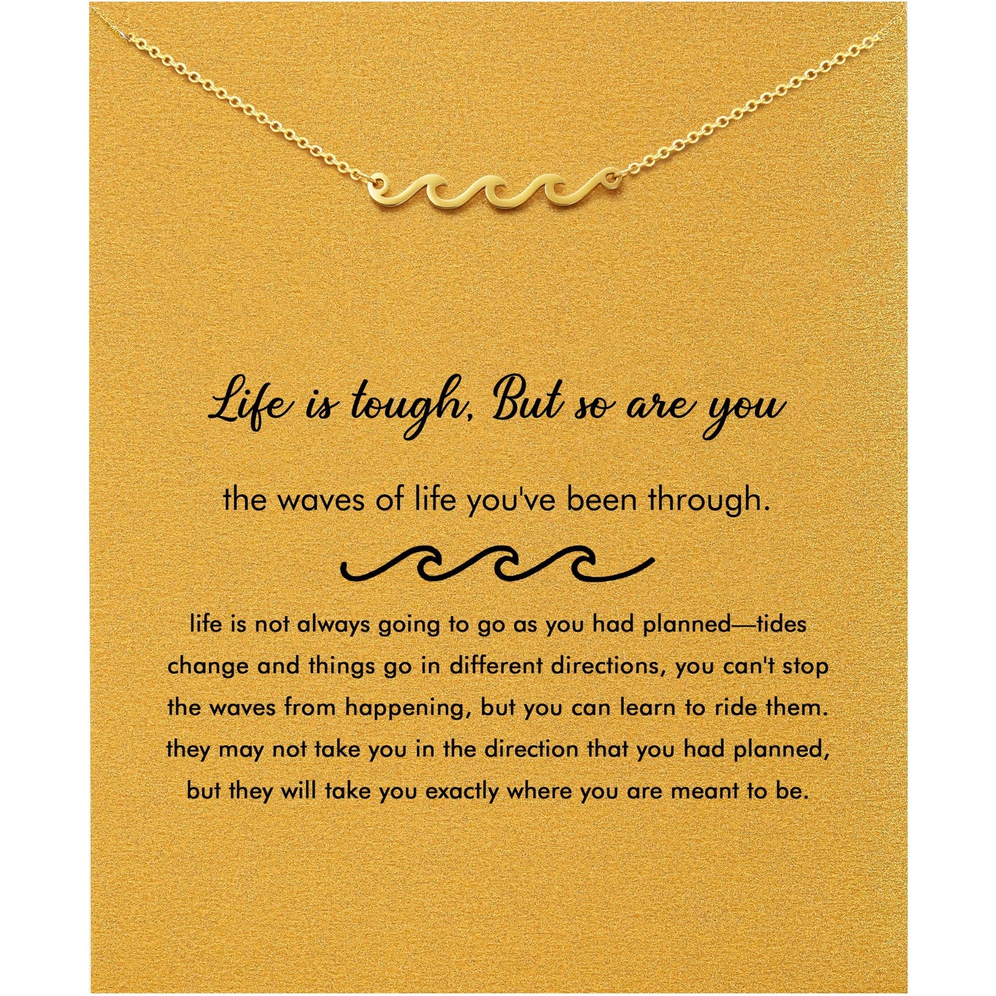 Baydurcan Gold Wave Necklace Get Well Gifts for Women Feel Better Grief Miscarriage Gifts for Women (Wave)