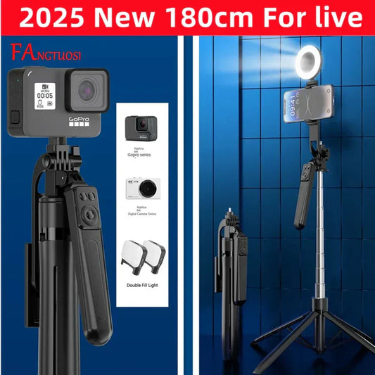 FANGTUOSI 180cm Wireless Selfie Stick