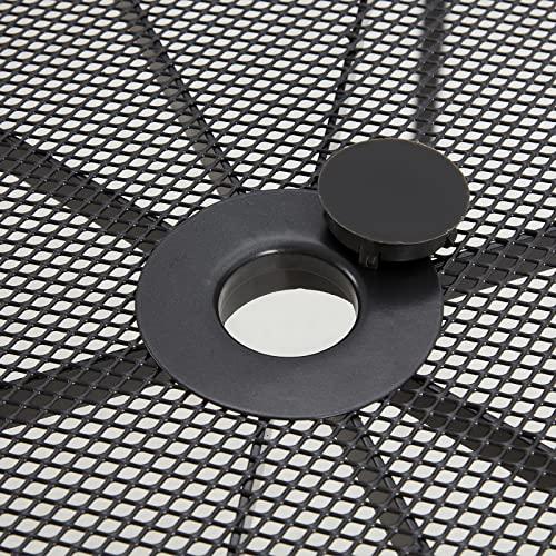 AECOJOY 51”x31” Metal Patio Dining Table Rectangular Steel Outdoor Table, Weather-Resistant Table with 1.73" Umbrella Hole for Lawn Backyard Garden, Dark Grey