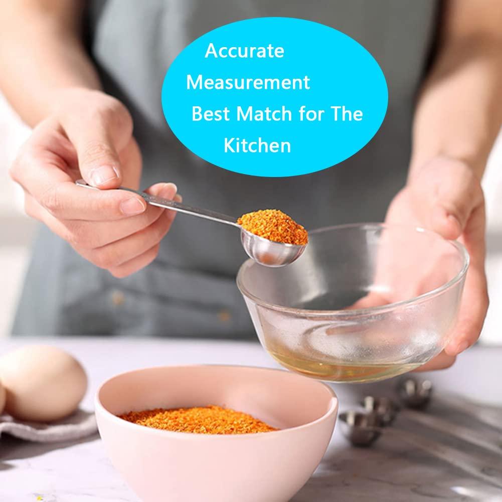 AIKEXIN 20-Piece Measuring Cups and Spoons Set, Nesting Stainless Steel Measuring Cups Spoons with Plastic Measuring Cup for Dry and Liquid Ingredients, Kitchen Cooking & Baking Gadgets