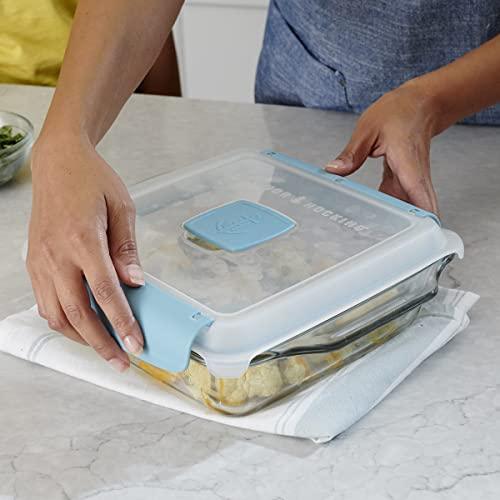 Anchor Hocking 8 Inch Square Cake Dish with TrueLock Locking Lid Bakeware