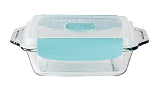 Anchor Hocking 8 Inch Square Cake Dish with TrueLock Locking Lid Bakeware