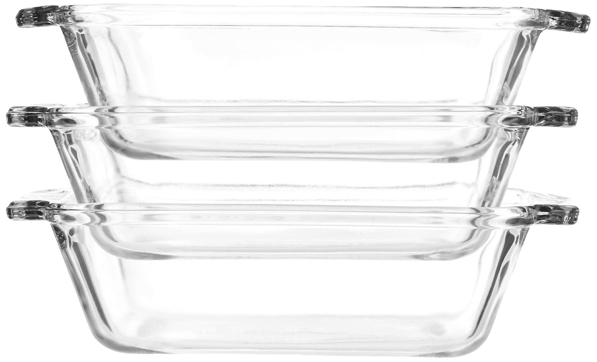 Anchor Hocking Glass Bread Pan, 1.5 Quart Loaf Pan, Set of 3