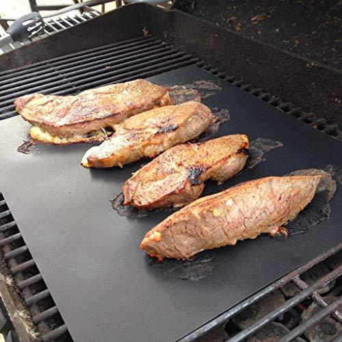 AOOCAN Grill Mat - Set of 5 Heavy Duty Grill Mats Non Stick, BBQ Outdoor Grill & Baking Mats - Reusable, Easy to Clean Barbecue Grilling Accessories - Work on Gas Charcoal Electric - Extended Warranty