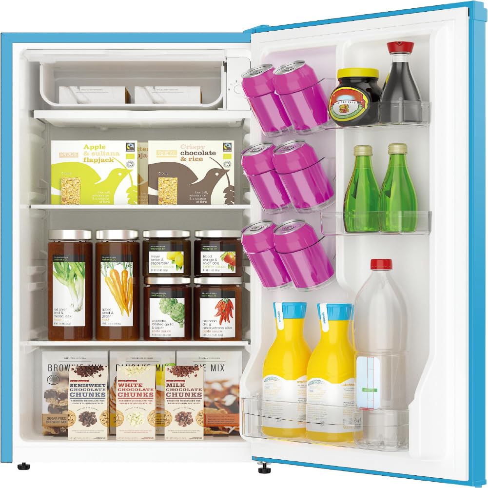 ARCTIC CHEF ACFR321BLUE Mini Refrigerator-Freezer Compartment-Adjustable Thermostat Control-Reversible Doors-Ideal for Dorm, Office, RV, Garage, Apartment-Blue, 3.2 CU.FT