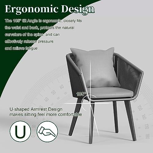 Astomi Patio Dining Set, 2 Pieces, Grey