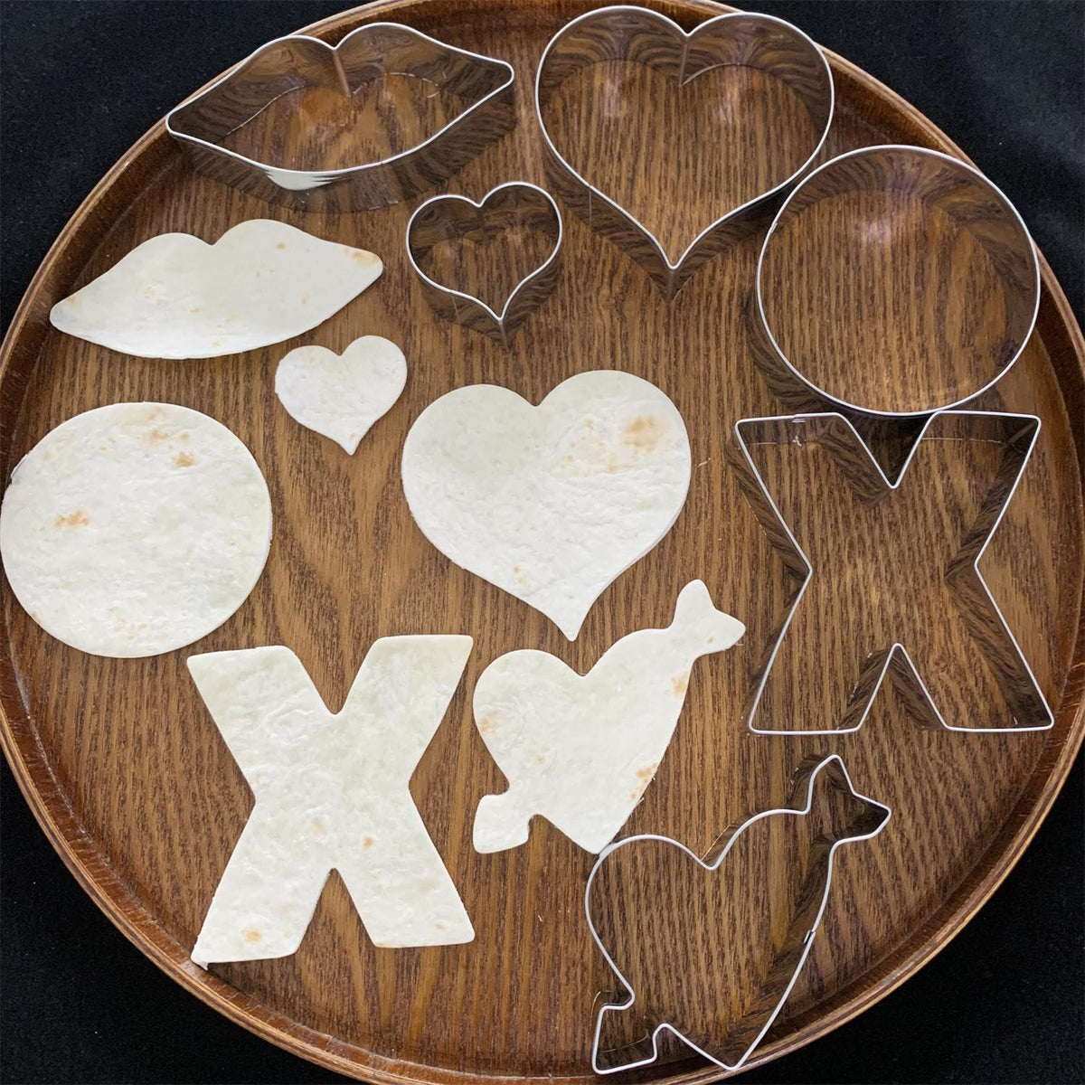Auktosmn Valentines Cookie Cutter Set-6 Piece-Dishwasher Safe-Large Heart, Mini Heart, Lips, X, and O-Valentines Day Decor Gift