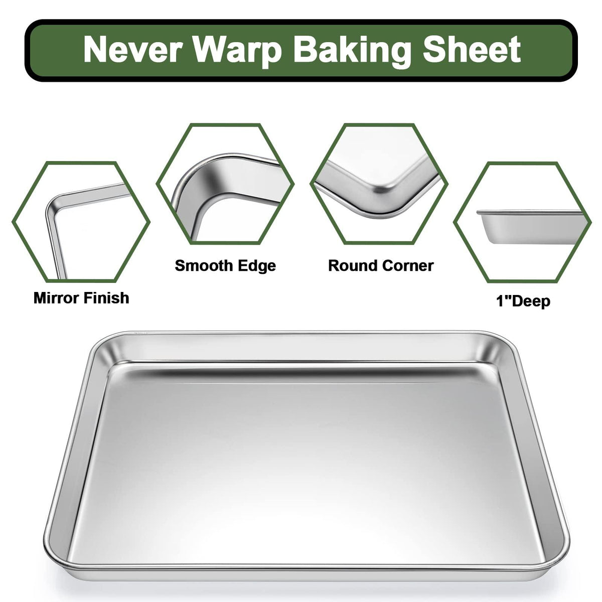 Baking Sheet Tray Cooling Rack with Silicone Mat Set, Stainless Steel Cookie Pan For Oven, Set of 9 (3 Sheets + 3 Racks Mats), Warp Resistant & Heavy Duty Easy Clean