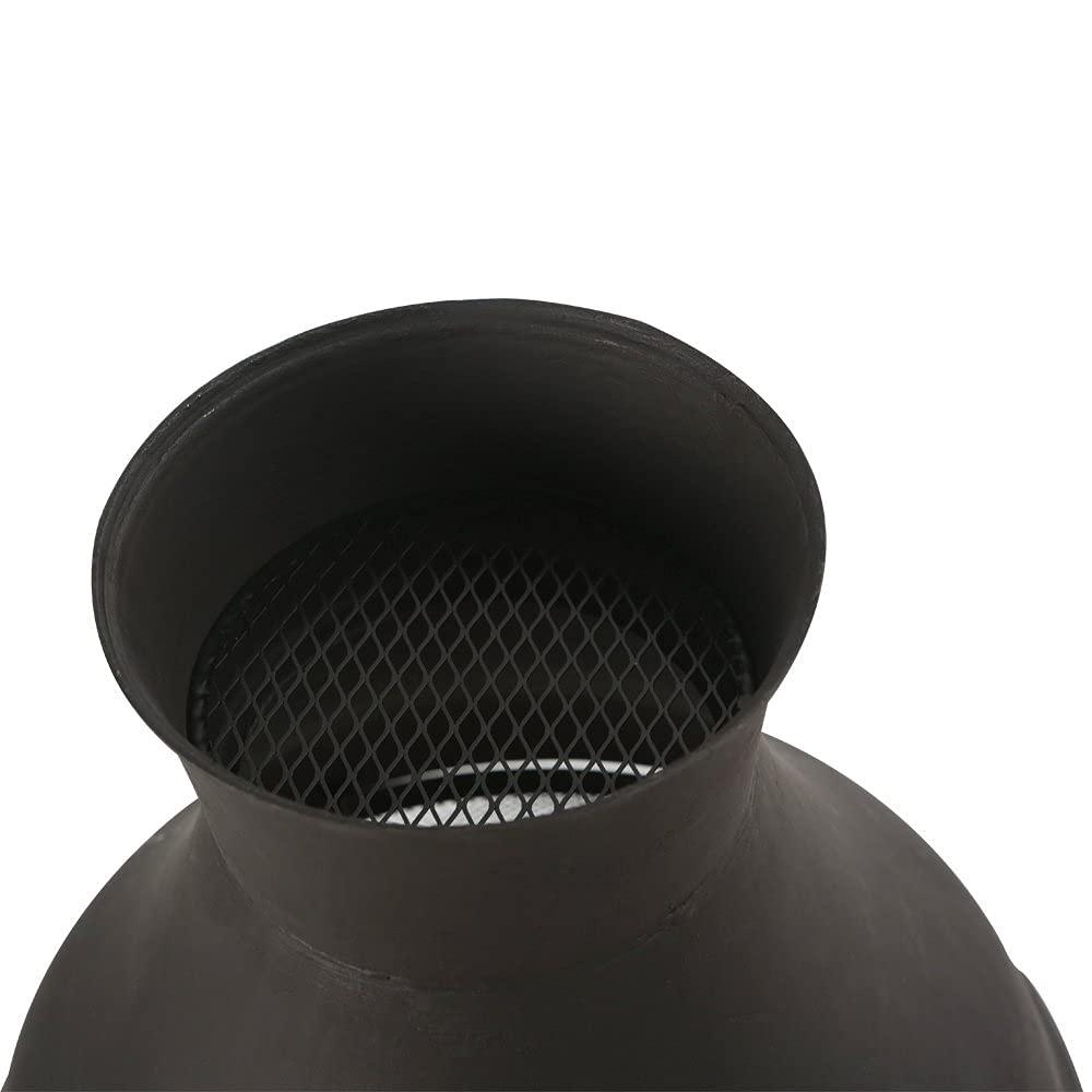 BALI OUTDOORS Chimenea Outdoor Fireplace Wooden Fire Pit, Brown-Black