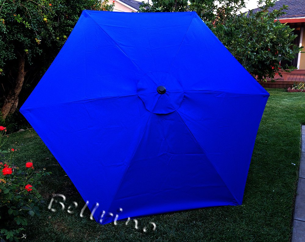 BELLRINO DECOR Replacement ROYAL BLUE STRONG & THICK Umbrella Canopy for 9ft 6 Ribs (Canopy Only)
