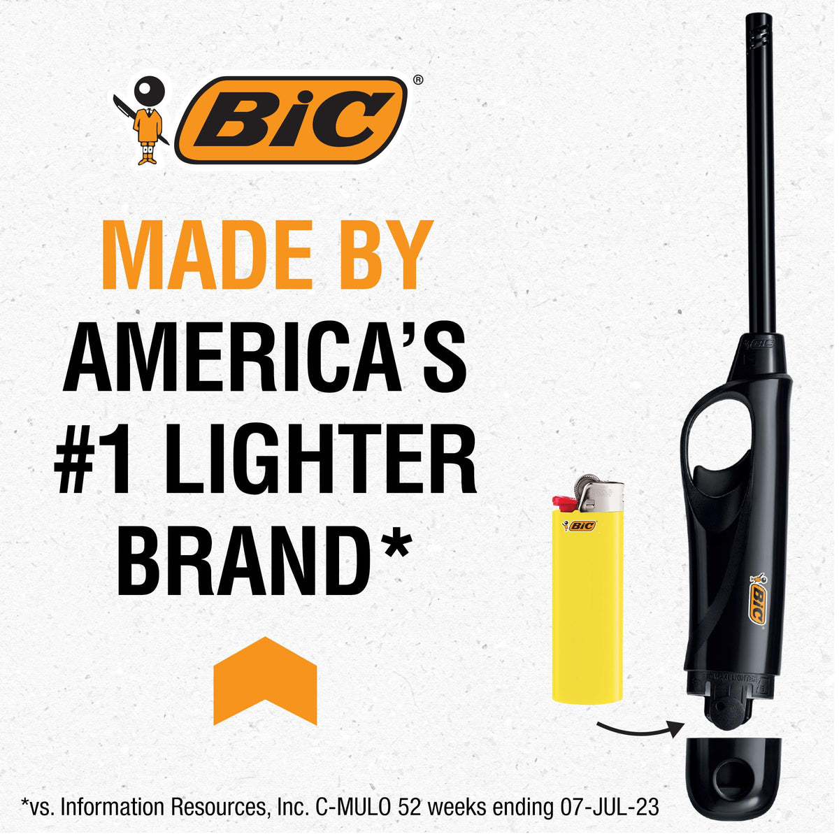 BIC EZ Load Lighter, Reloadable Multi Purpose Lighter, Great to Use Camping, Grilling and for Fireplaces, Pack with 2 EZ Load Long Shells and 2 BIC Maxi Pocket Lighters