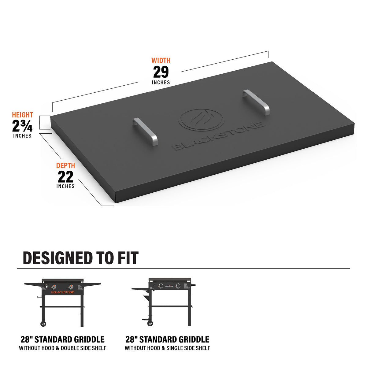 Blackstone 5003 28” Griddle Hard Cover, Powder Coated Steel, Black