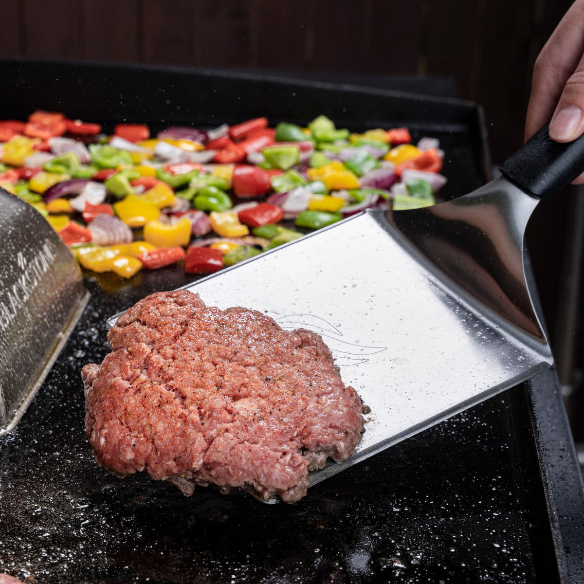 Blackstone Hamburger Spatula Heavy Duty Plastic Handle Large Stainless Steel Food Grade Flat Top Griddle Accessories-Hamburger Pancake Flipper– Grill Scraper Utensil for Home Kitchen Restaurants