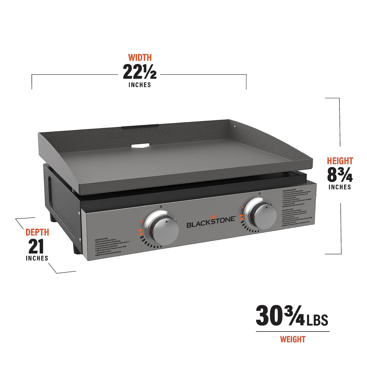 Blackstone Tabletop Griddle, 1666, Heavy Duty Flat Top Griddle Grill Station for Camping, Camp, Outdoor, Tailgating, Tabletop – Stainless Steel Griddle with Knobs & Ignition, Black, 22 inch