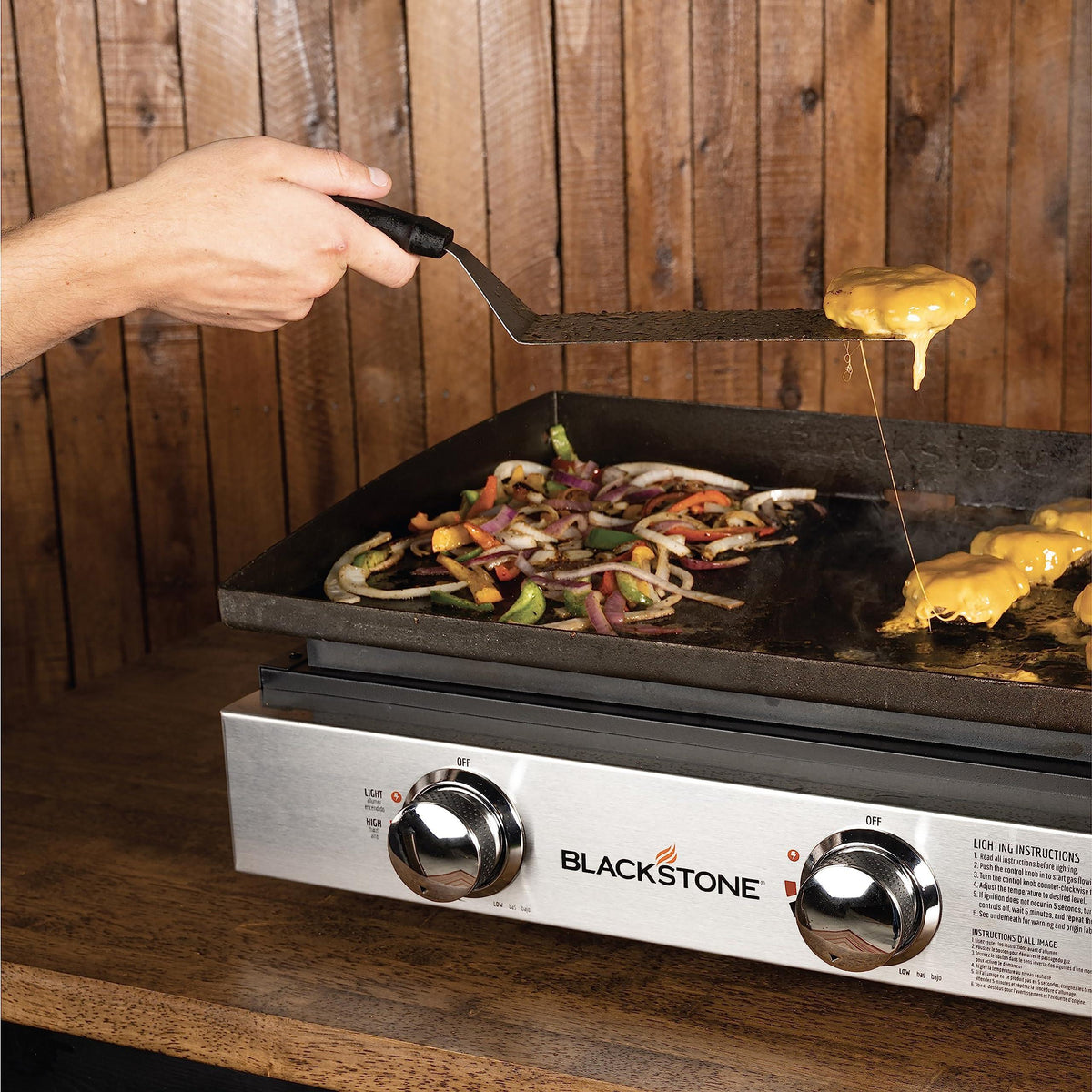 Blackstone Tabletop Griddle, 1666, Heavy Duty Flat Top Griddle Grill Station for Camping, Camp, Outdoor, Tailgating, Tabletop – Stainless Steel Griddle with Knobs & Ignition, Black, 22 inch