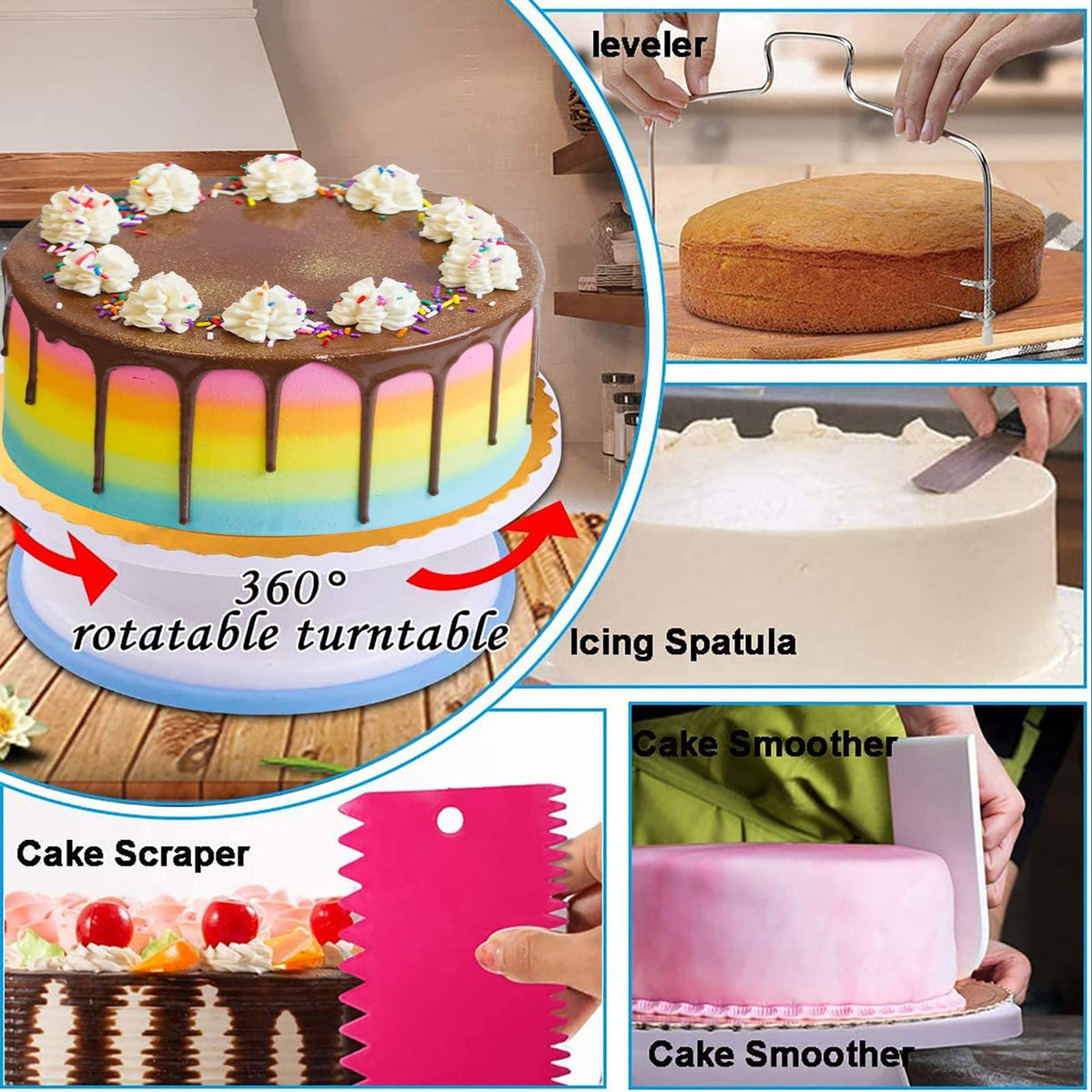 Cake Decorating Kits 567 PCS Baking Set with Springform Pans Set, Rotating Turntable, Decorating Tools, Cake Baking Supplies for Beginners and Cake Lovers