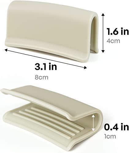 Carrotez Silicone Pot Holders, Heat Resistant Pot Handle Covers for Kitchen, Accessories for Cast Iron or Ceramic Dutch Ovens, 1 Pair (2 pcs) - Cream